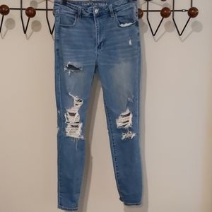 AE Next Level Stretch High Waist Ripped Jeans